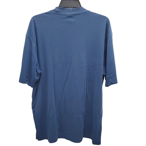 Nike Dri-Fit Men's Blue White Embroidered Swoosh Soft Crew Golf Tee Shirt L - Picture 7 of 7